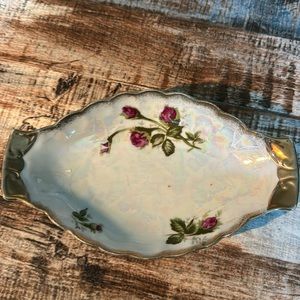 Rose pattern china dish